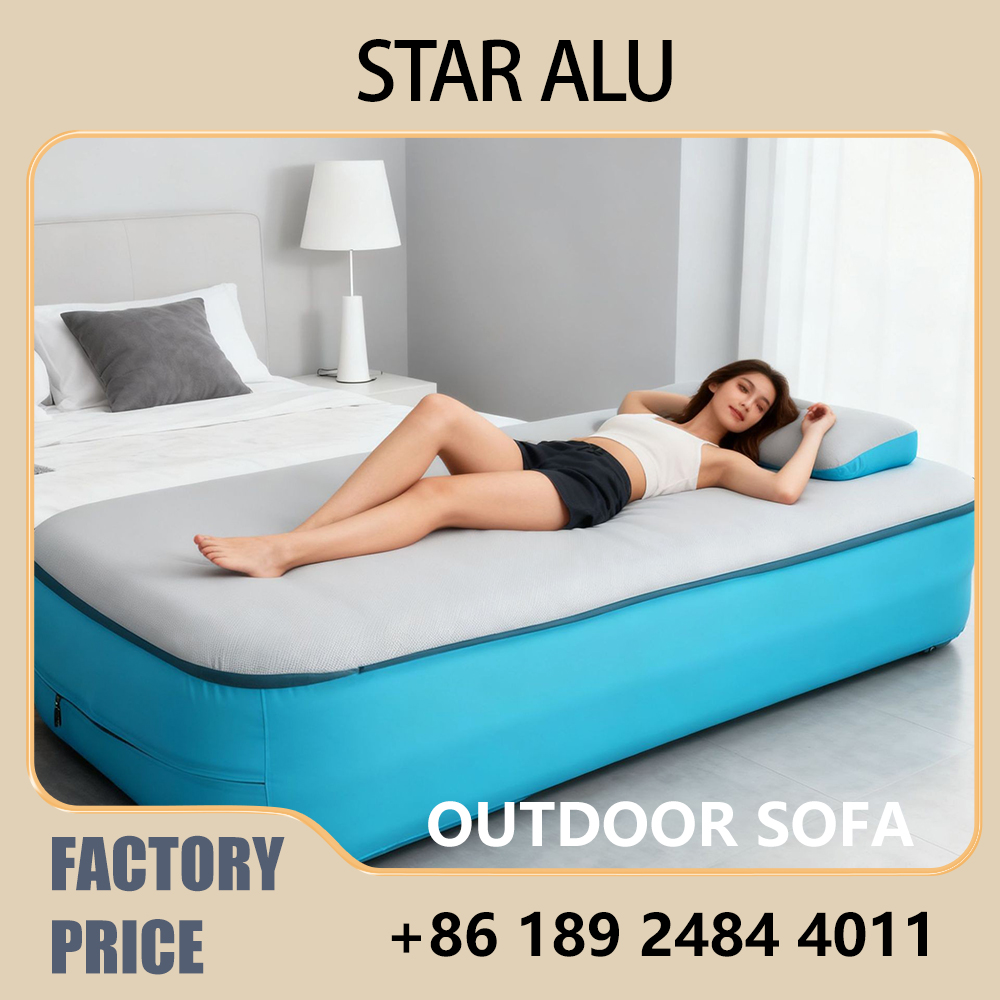 Outdoor Furniture Pillows - Inflatable Camping Mattress with Built-in Pillow,