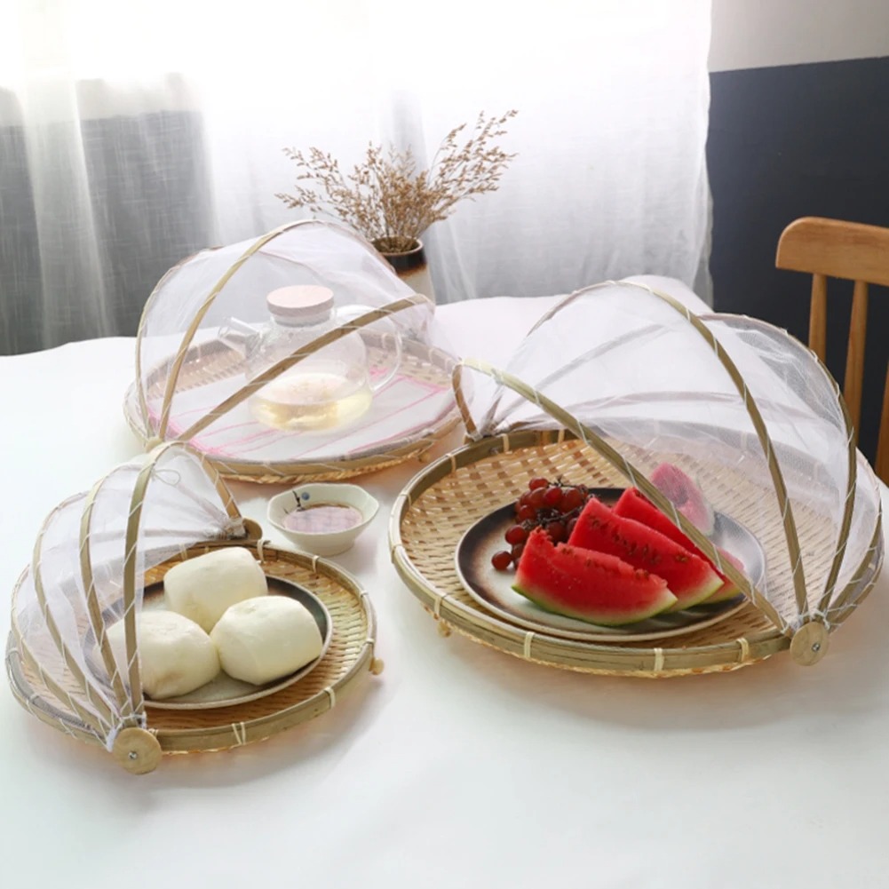 Outdoor Furniture Used - Bamboo Woven Basket Anti-Mosquito Net Fruit