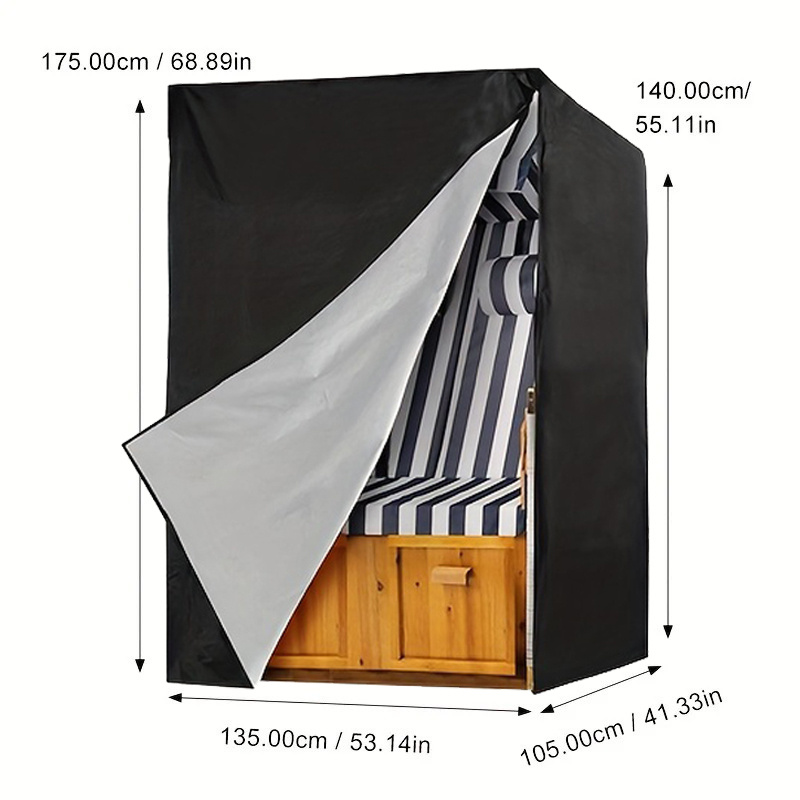 Outdoor Furniture Protector - 1‑Piece Black Outdoor Furniture Cover, Universal