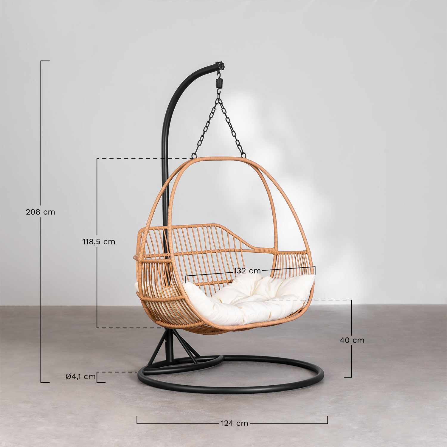 Outdoor Furniture Rattan - Outdoor Double Rattan Swing Patio Garden