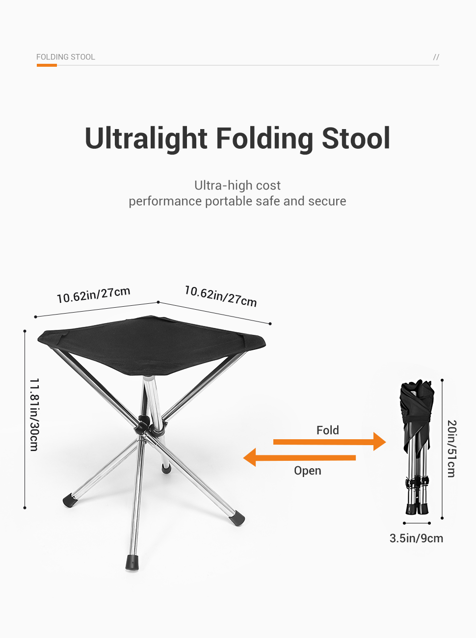 WESTTUNE Portable Folding Stoo - Outdoor Furniture Used ulasan dan harga