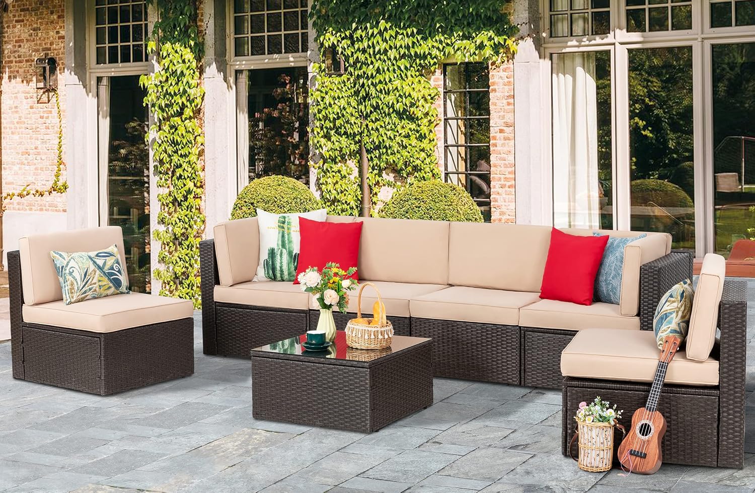 8-Piece Patio Furniture Set wi - Outdoor Furniture With Fire Pit Table ulasan dan harga