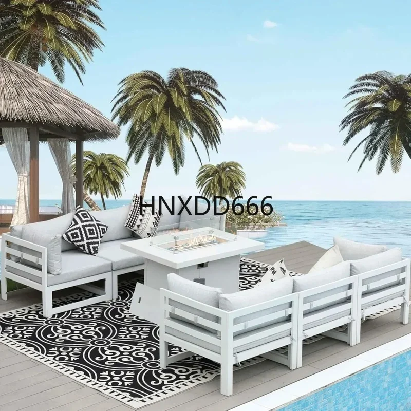 7-Piece Aluminum Outdoor Patio - Outdoor Furniture With Fire Pit ulasan dan harga
