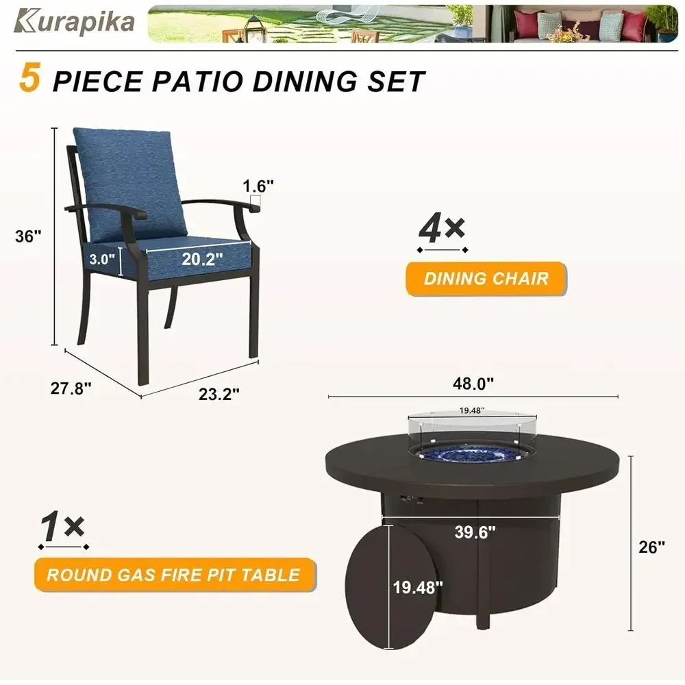 5-Piece Outdoor Patio Furnitur - Outdoor Furniture With Fire Pit ulasan dan harga