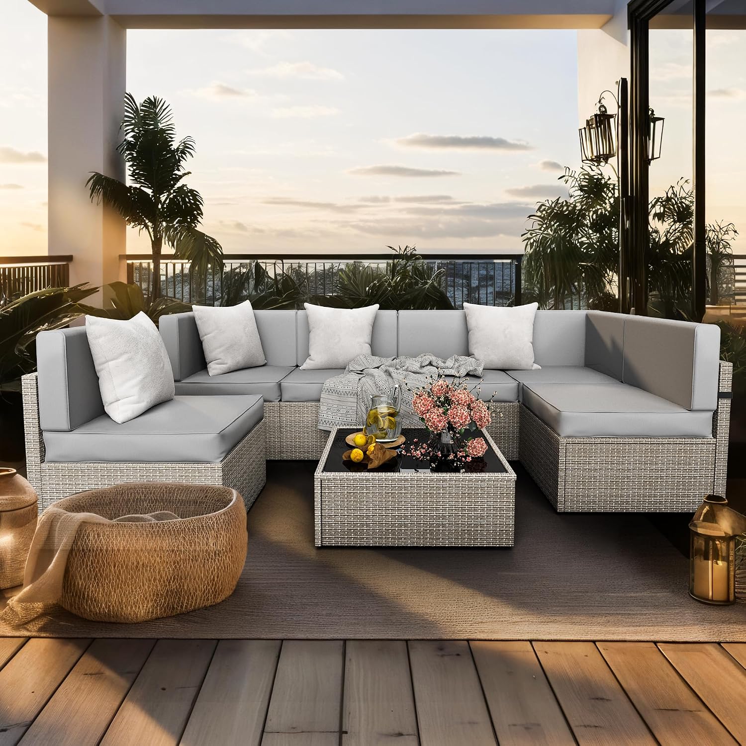 7-Piece Outdoor Sectional Furn - Outdoor Furniture Rattan ulasan dan harga