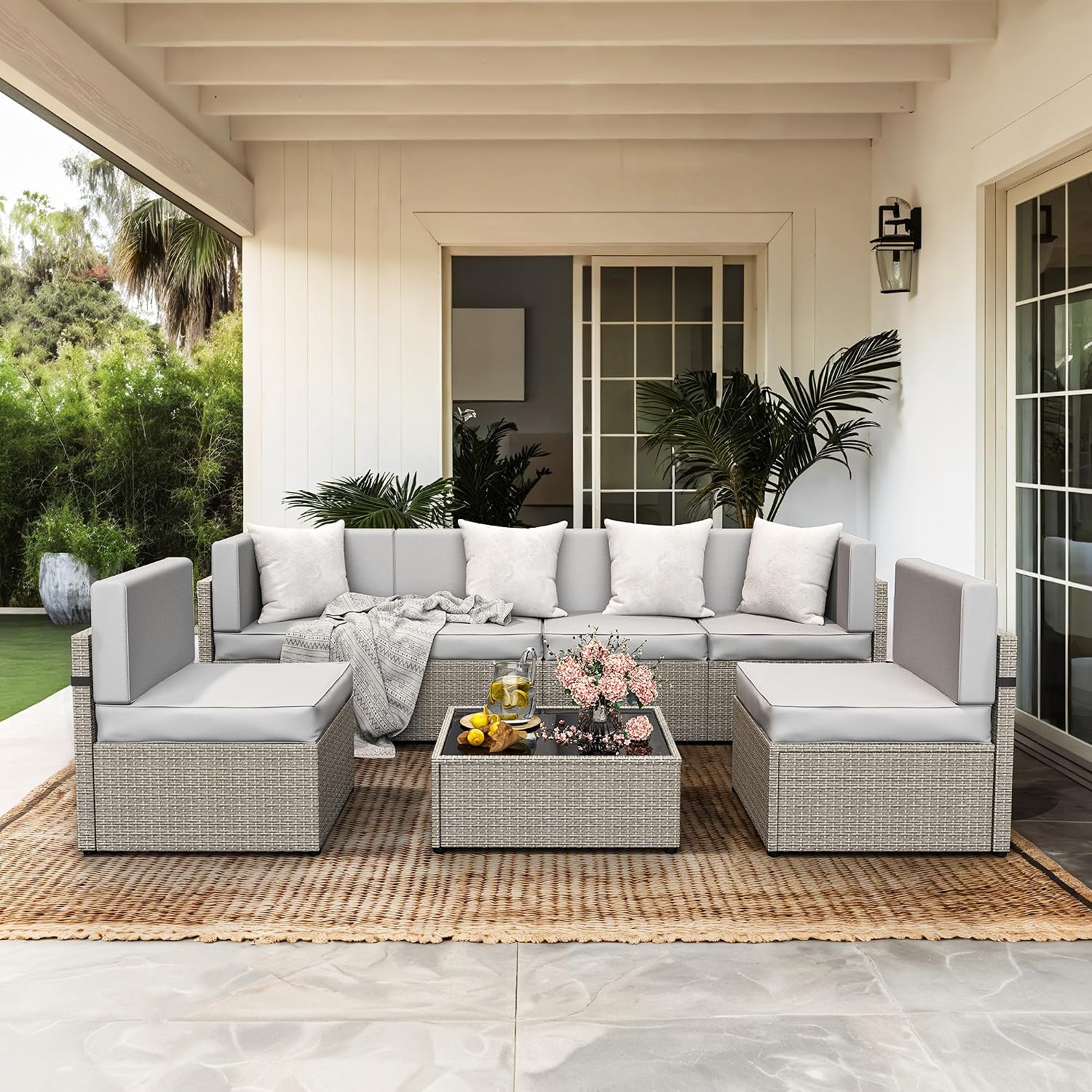 7-Piece Outdoor Sectional Furn - Outdoor Furniture Rattan ulasan dan harga