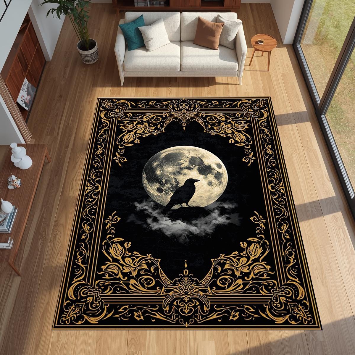 Gothic Golden Raven Full Moon  - Outdoor Furniture Cafe ulasan dan harga