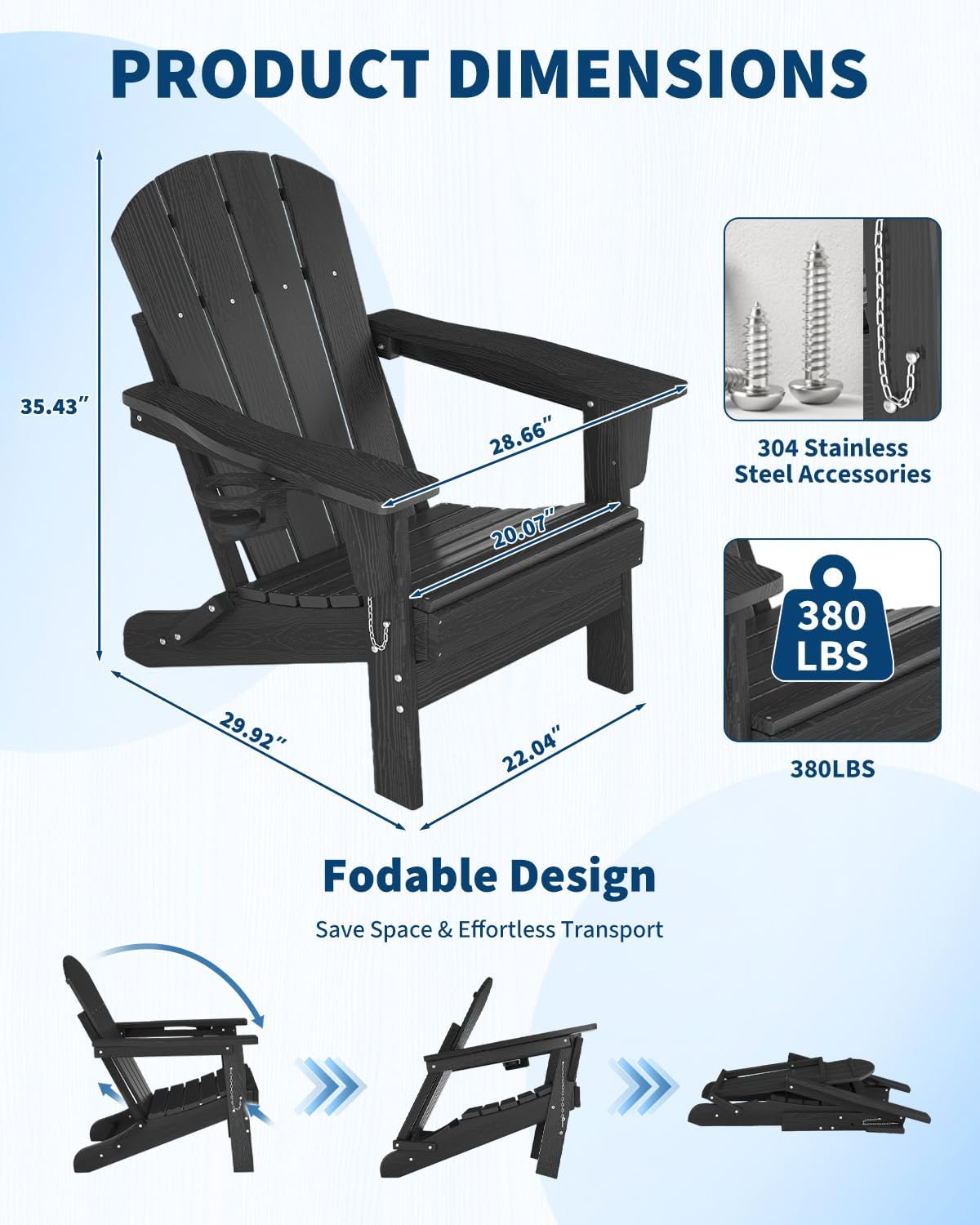 Folding Adirondack Chair HDPE  - Outdoor Furniture With Fire Pit ulasan dan harga