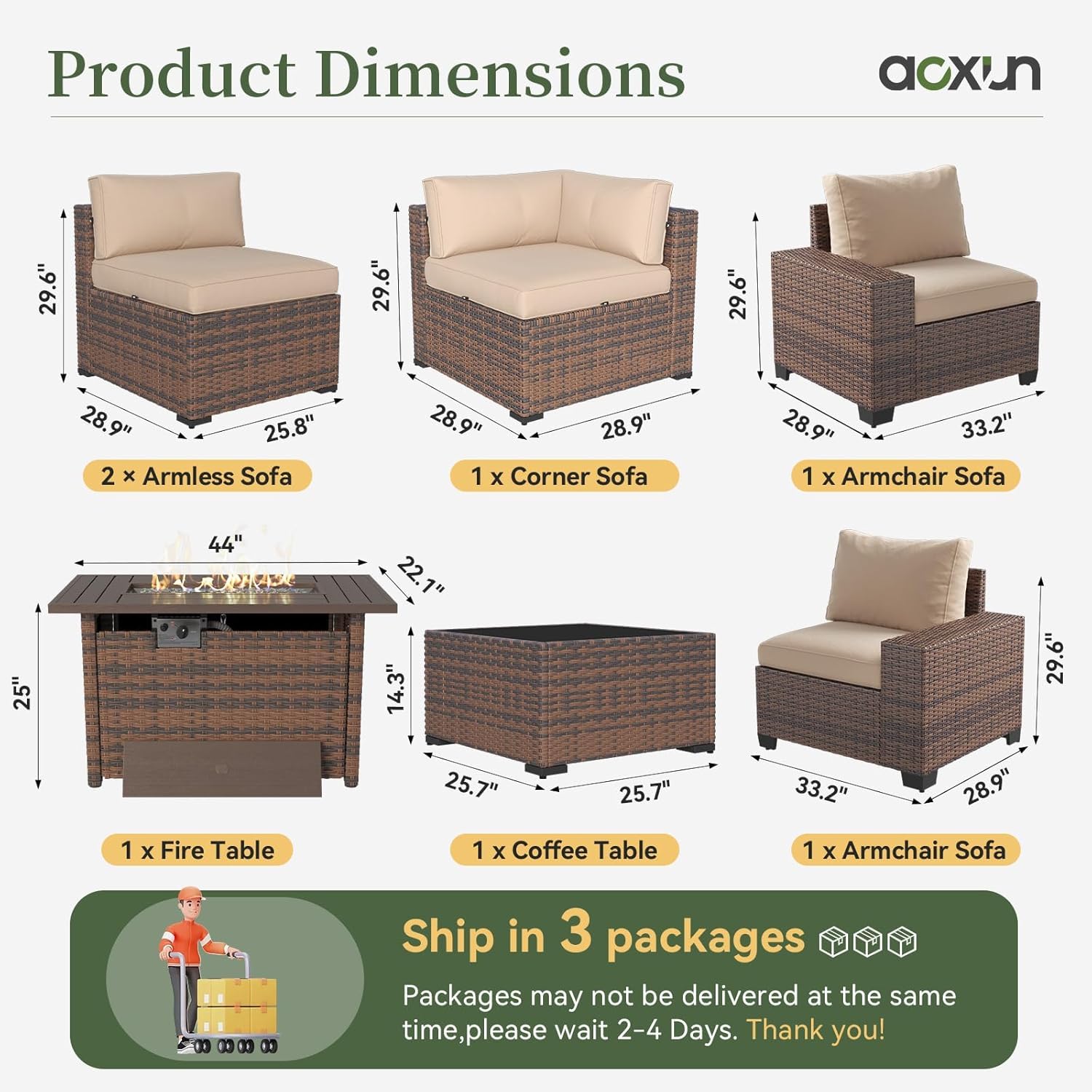 7 Piece Patio Furniture Set wi - Outdoor Furniture With Fire Pit Table ulasan dan harga