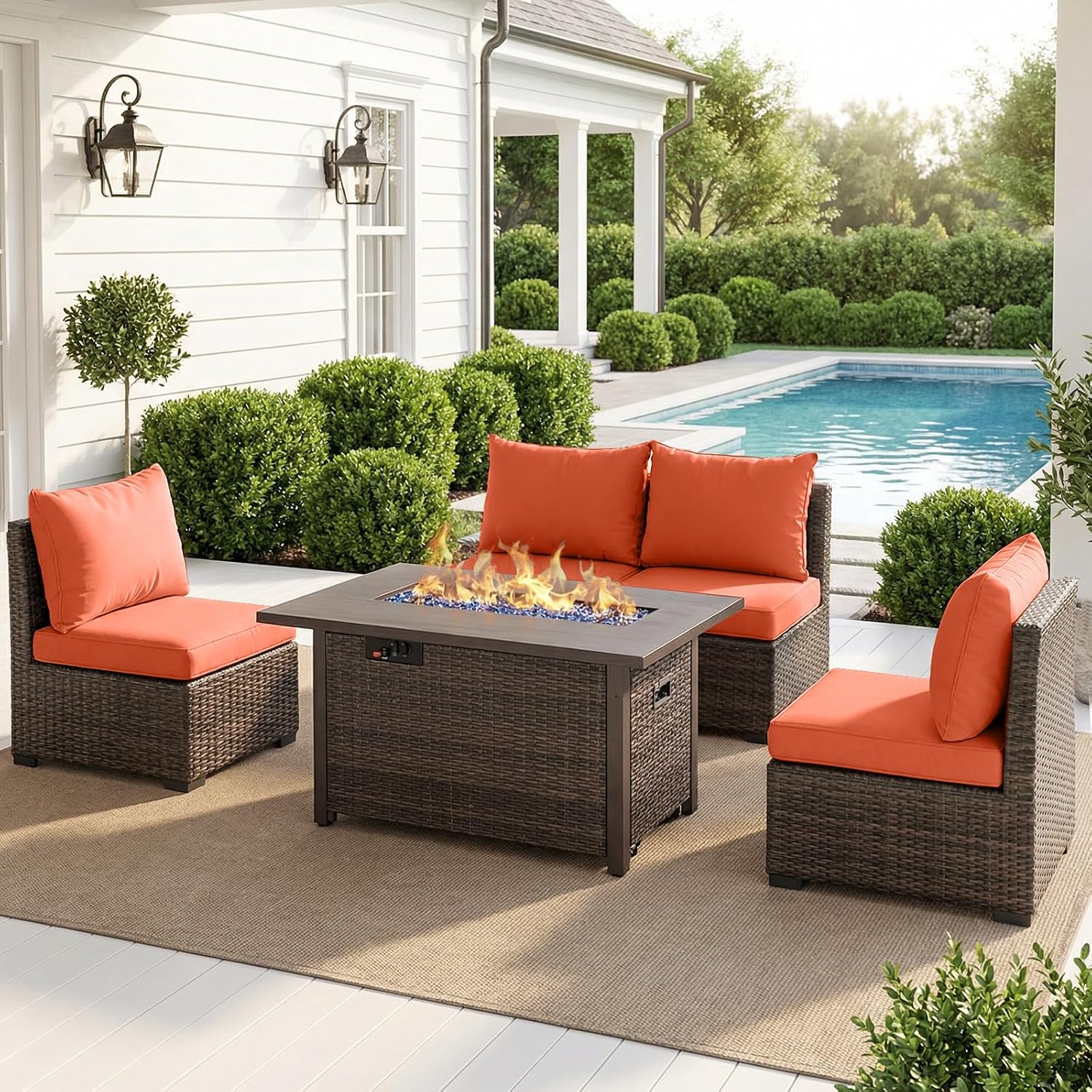 Patio Furniture Set with Fire  - Outdoor Furniture With Fire Pit Table ulasan dan harga