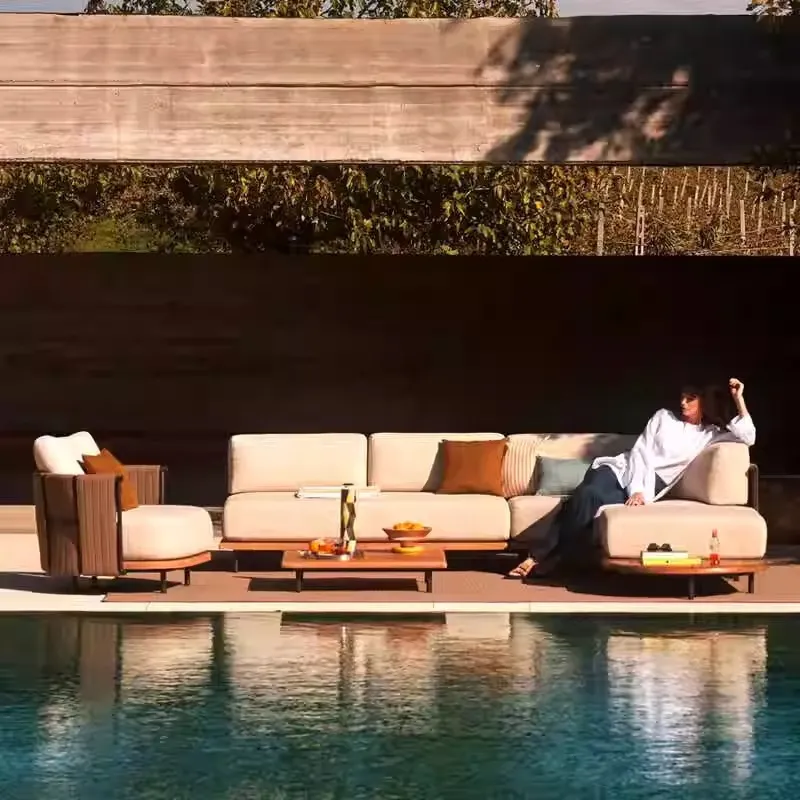 Nordic outdoor rattan sofa vil - Outdoor Furniture Rattan ulasan dan harga