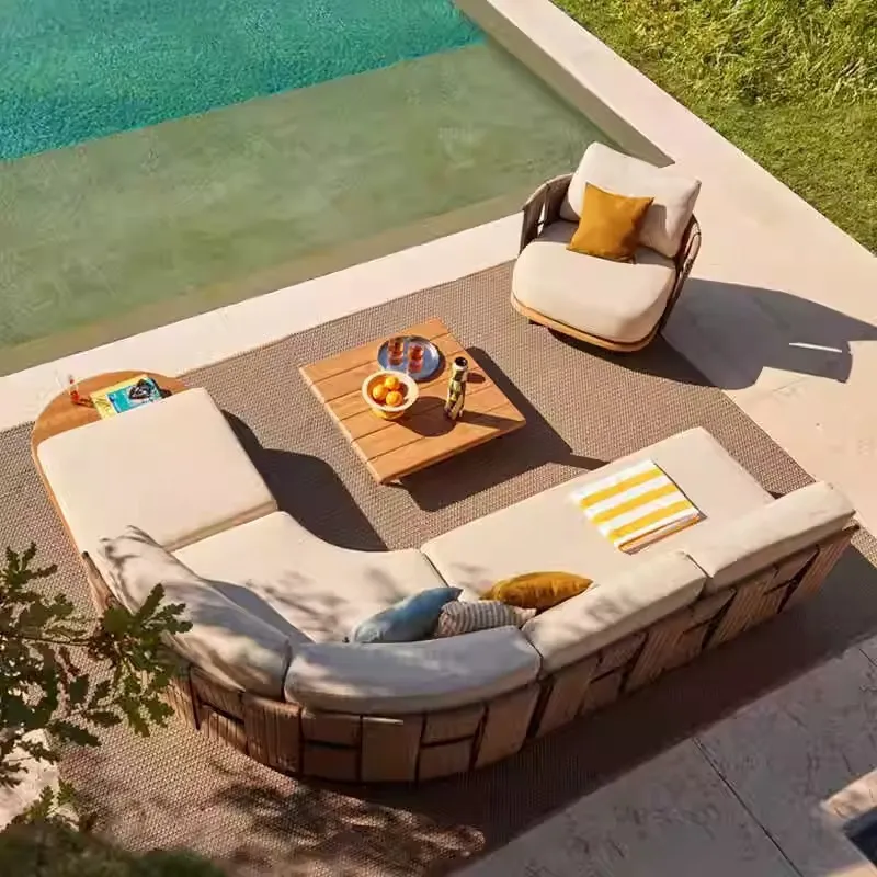 Nordic outdoor rattan sofa vil - Outdoor Furniture Rattan ulasan dan harga