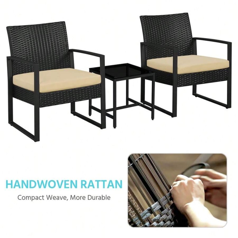 3 Piece Outdoor Wicker Furnitu - Outdoor Furniture Rattan ulasan dan harga