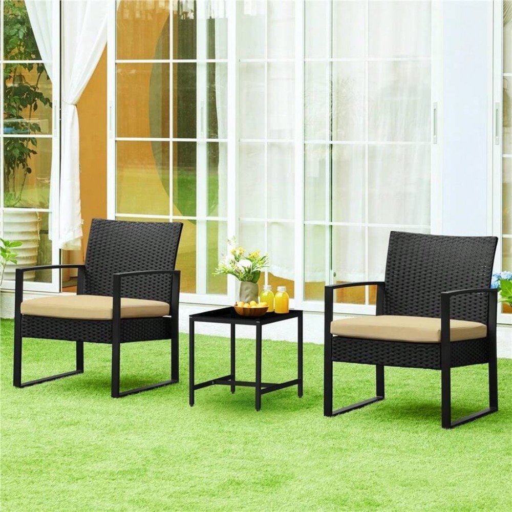 3 Piece Outdoor Wicker Furnitu - Outdoor Furniture Rattan ulasan dan harga