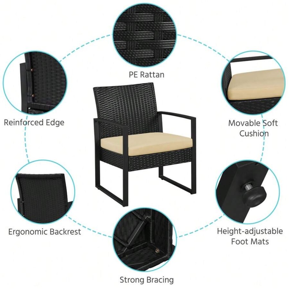 3 Piece Outdoor Wicker Furnitu - Outdoor Furniture Rattan ulasan dan harga
