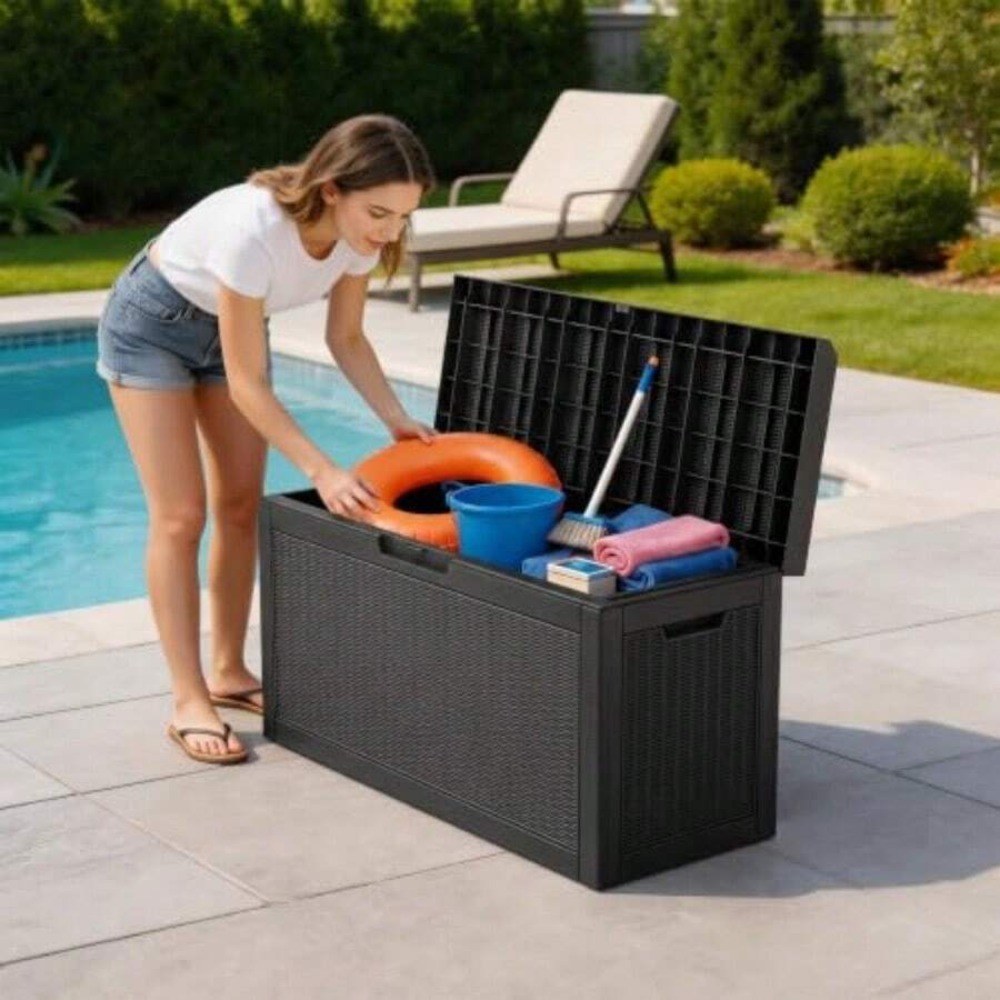 Outdoor Storage Box Deck Box W - Outdoor Furniture Rattan ulasan dan harga
