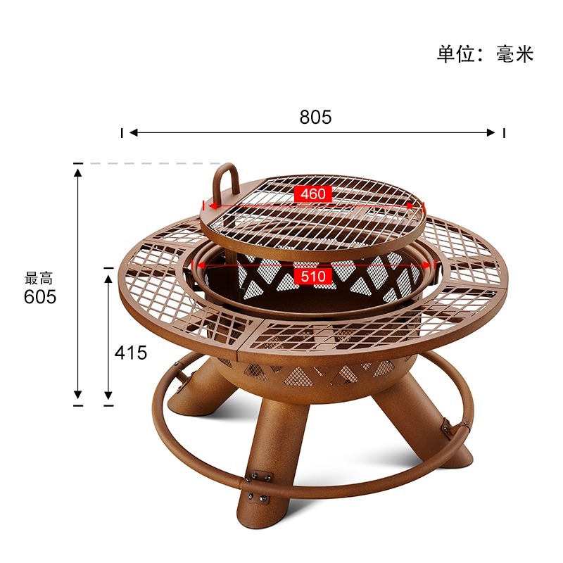 2026 Modern Outdoor Steel Char - Outdoor Furniture With Fire Pit ulasan dan harga