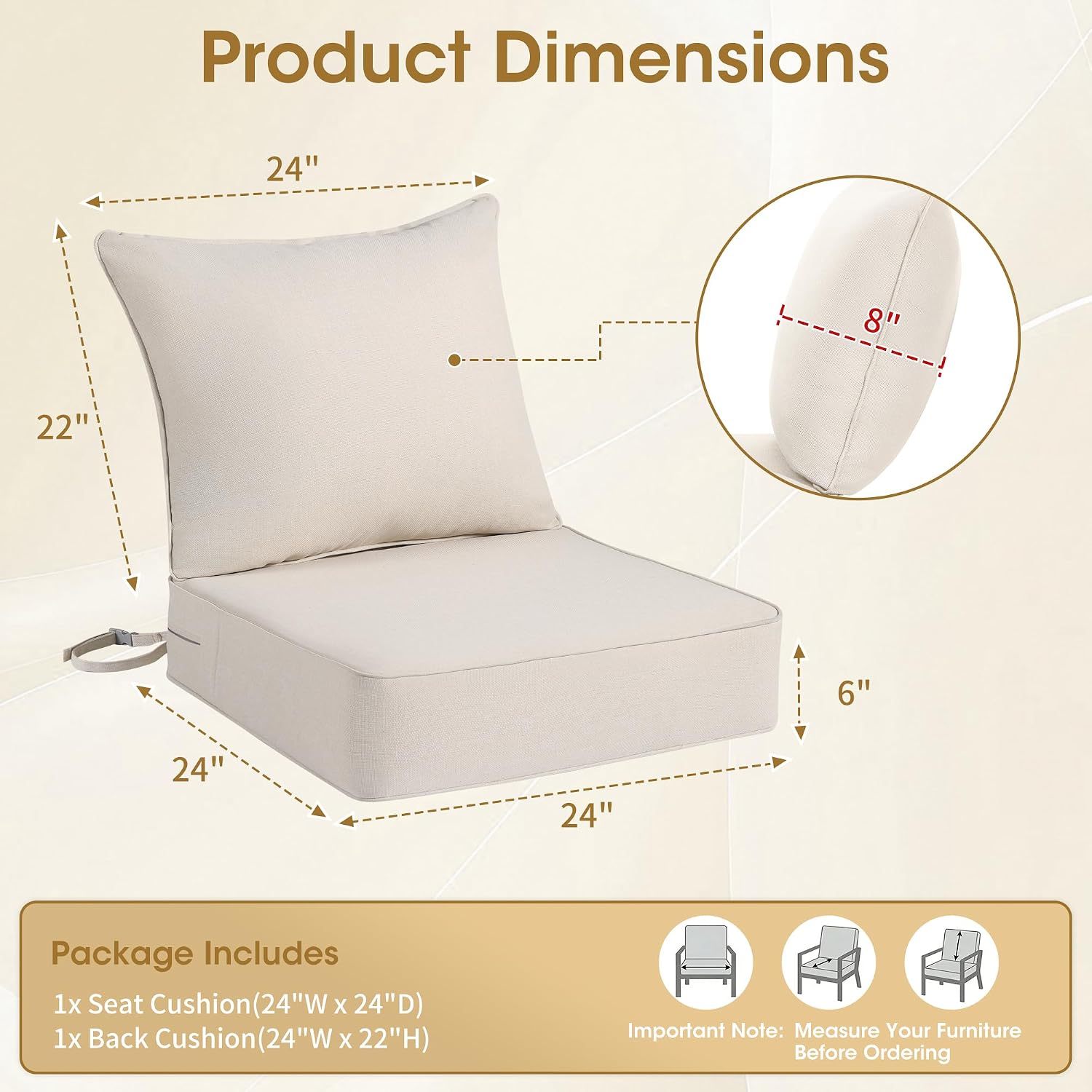 Beige Patio Furniture Outdoor  - Outdoor Furniture Cushions 24 X 24 ulasan dan harga