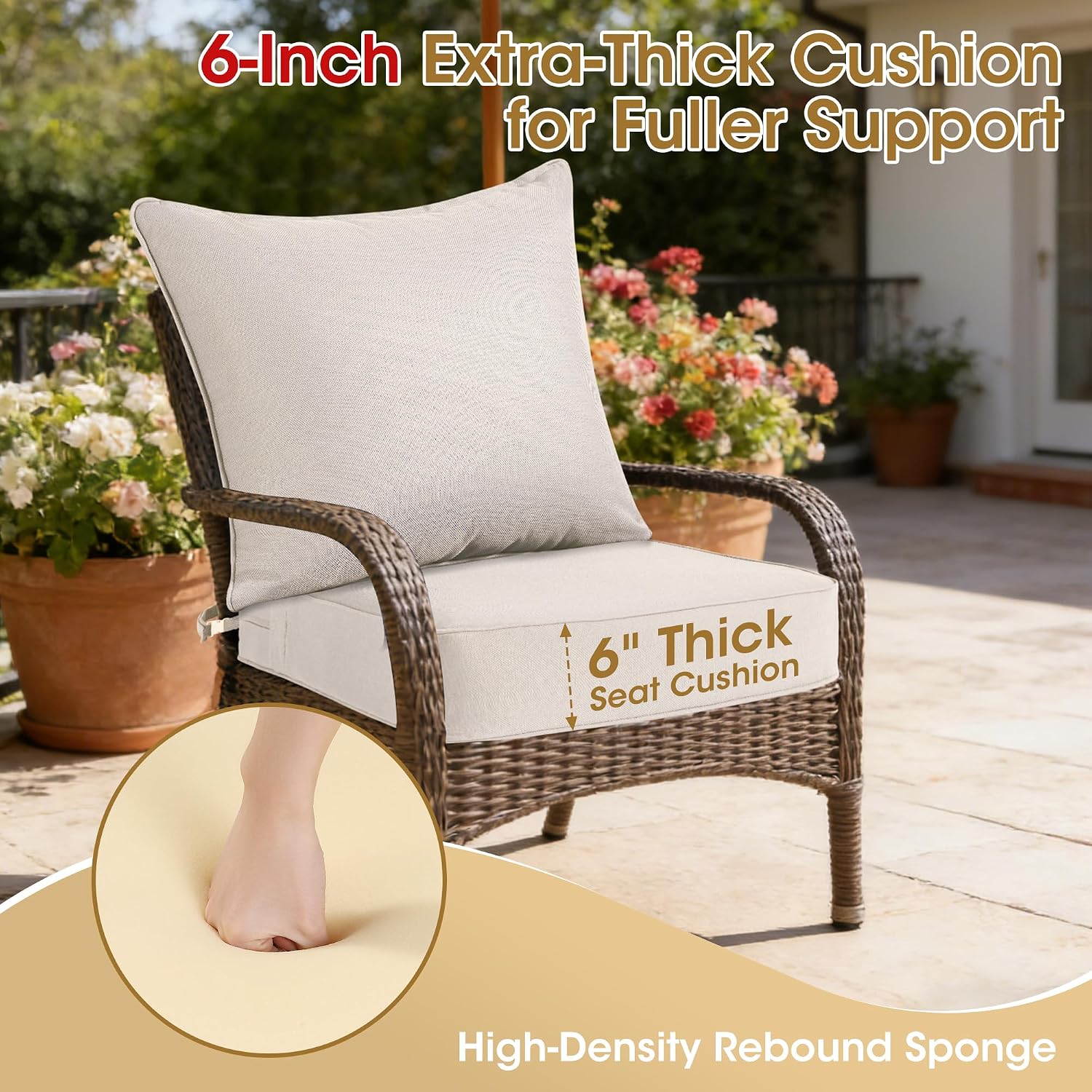 Beige Patio Furniture Outdoor  - Outdoor Furniture Cushions 24 X 24 ulasan dan harga