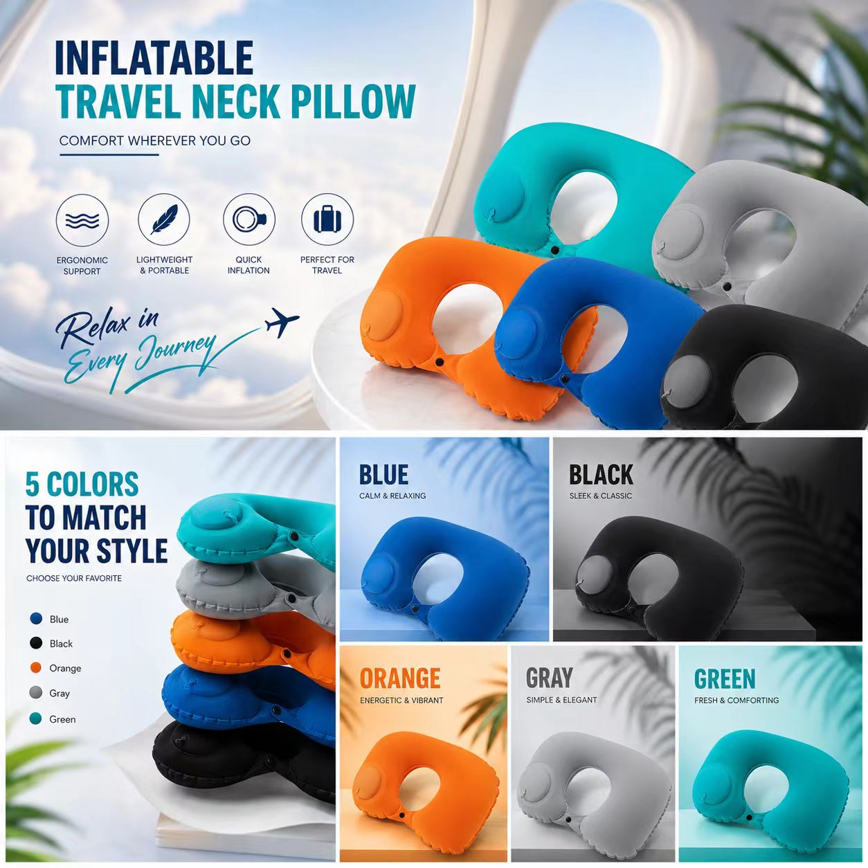 5 Colors Press Inflatable Pill - Outdoor Furniture Pillows ulasan dan harga