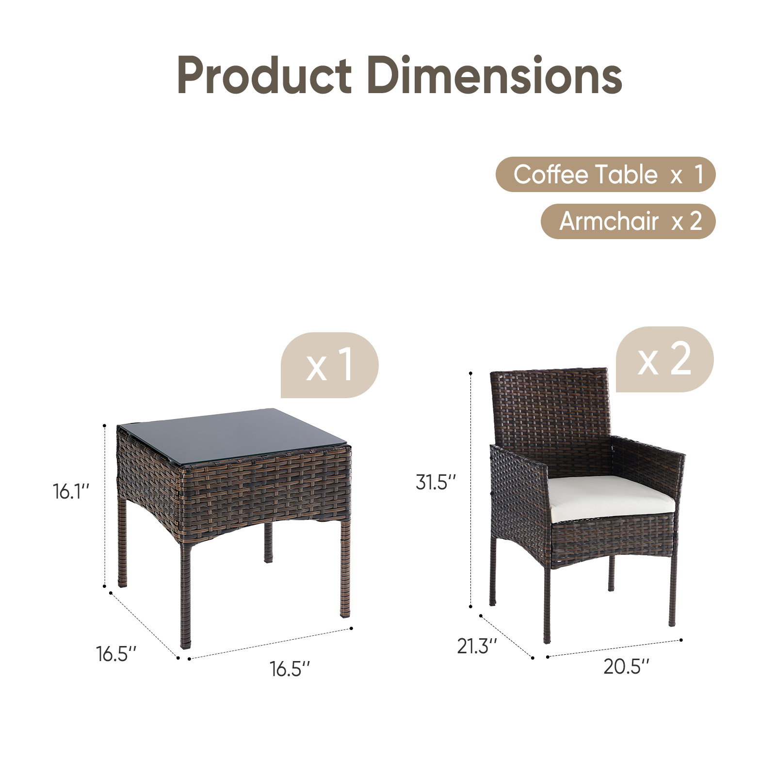 JHK Large Size 3 Pieces Outdoo - Outdoor Furniture Cafe ulasan dan harga