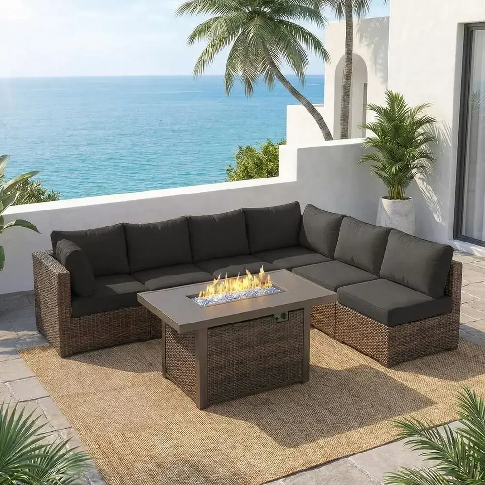 7-Piece Outdoor Patio Furnitur - Outdoor Furniture With Fire Pit ulasan dan harga