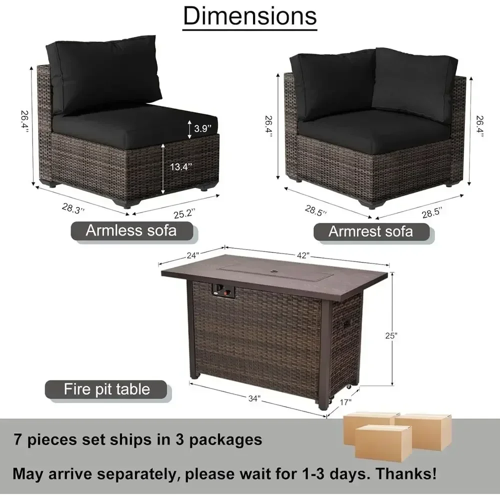 7-Piece Outdoor Patio Furnitur - Outdoor Furniture With Fire Pit ulasan dan harga