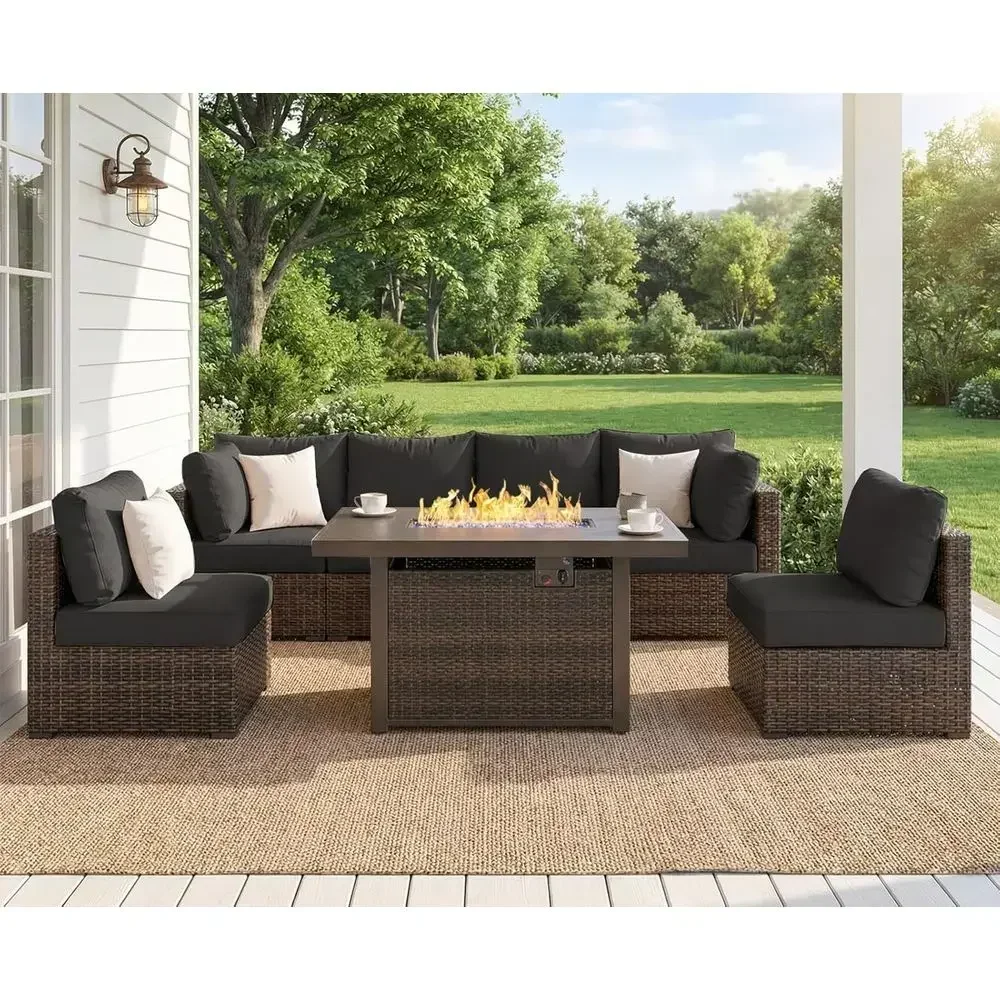 7-Piece Outdoor Patio Furnitur - Outdoor Furniture With Fire Pit ulasan dan harga