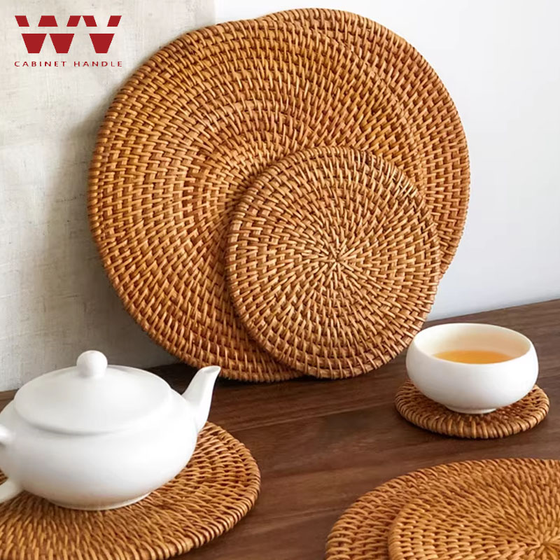 10-20cm Pot Mats Handwoven Rat - Outdoor Furniture Cafe ulasan dan harga