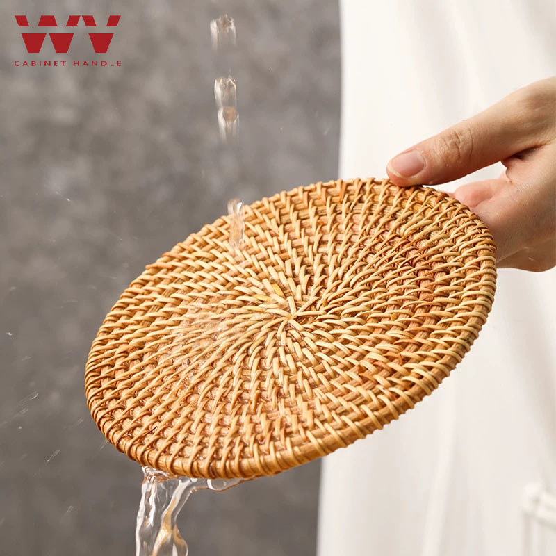 10-20cm Pot Mats Handwoven Rat - Outdoor Furniture Cafe ulasan dan harga