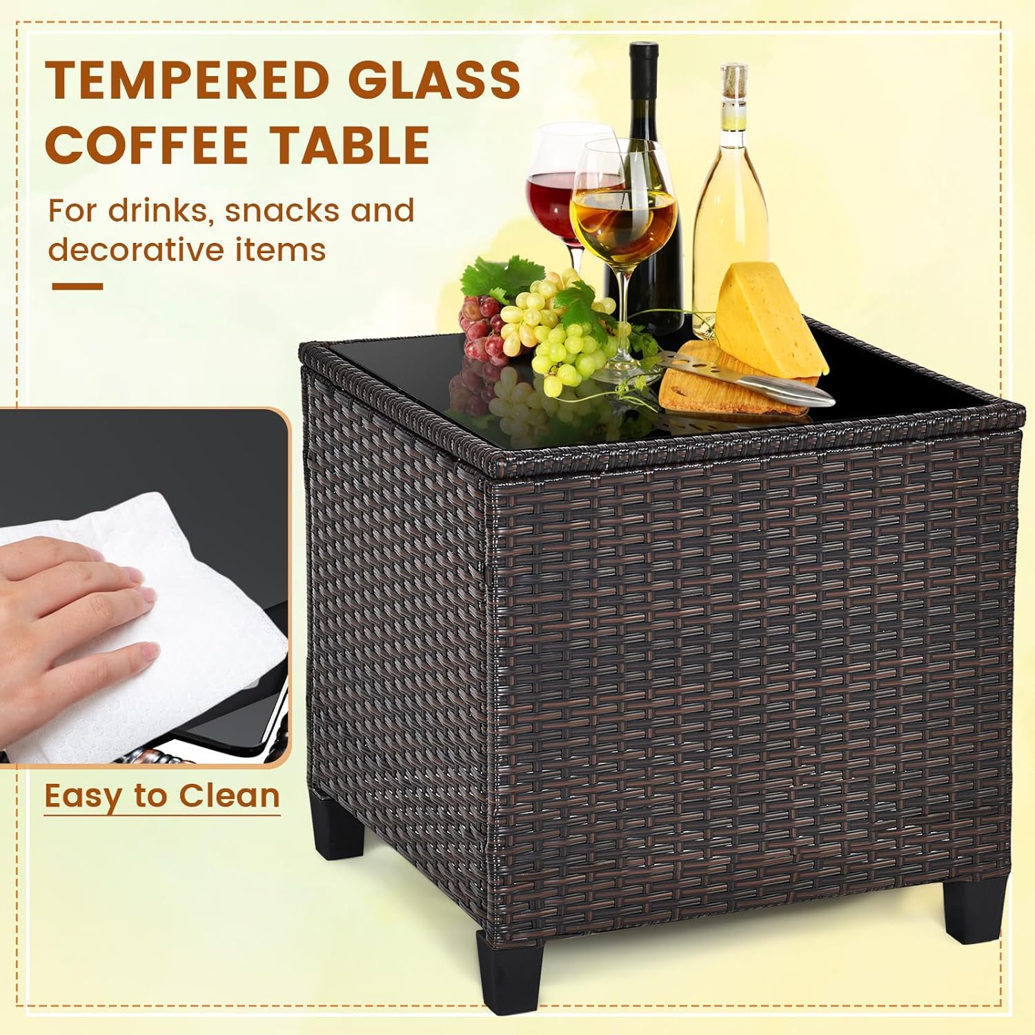 Navy blue rattan wicker 3-piec - Outdoor Furniture Rattan ulasan dan harga